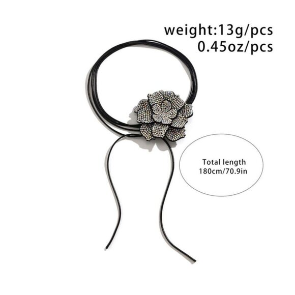Floral Rhinestone wrap Necklace - Picture 4 of 5